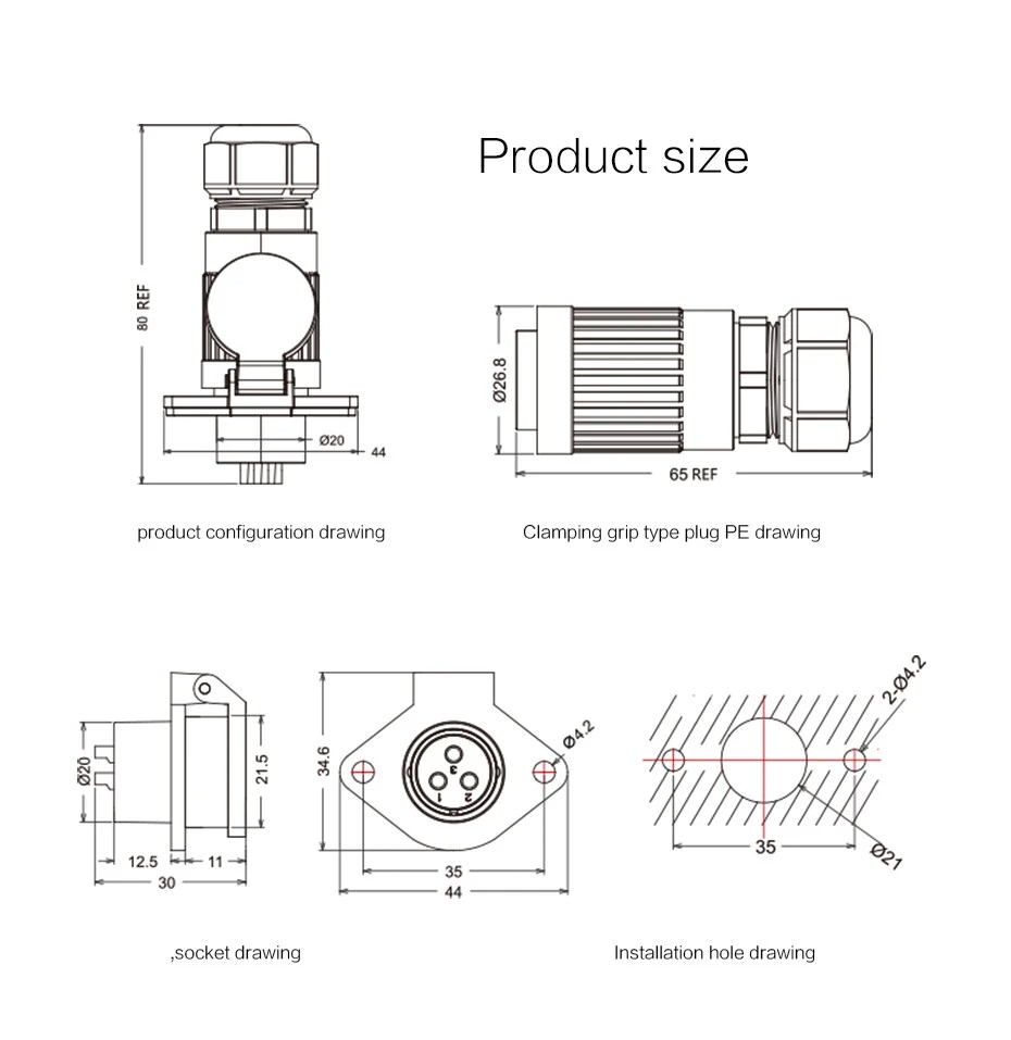 Waterproof 4 Pin Electrical Connector Feature
